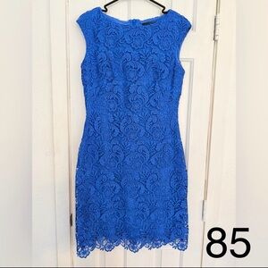 Lauren Ralph Lauren Royal Blue Lace Midi Dress
